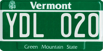 VT license plate YDL020