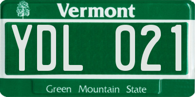 VT license plate YDL021