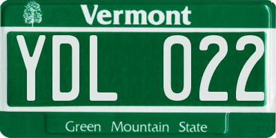 VT license plate YDL022
