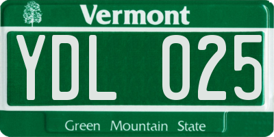 VT license plate YDL025