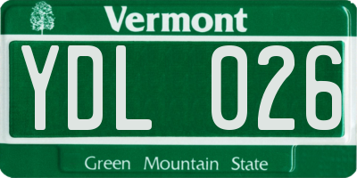 VT license plate YDL026