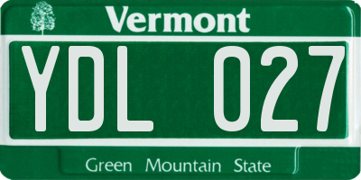 VT license plate YDL027