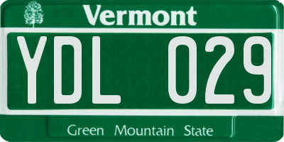 VT license plate YDL029