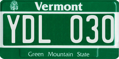 VT license plate YDL030