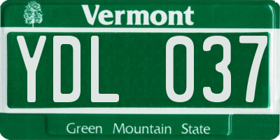 VT license plate YDL037