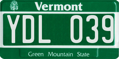 VT license plate YDL039