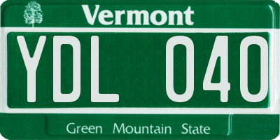 VT license plate YDL040