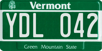 VT license plate YDL042