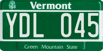 VT license plate YDL045