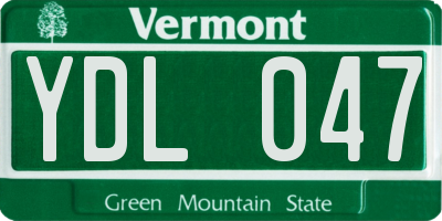 VT license plate YDL047