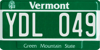 VT license plate YDL049