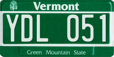 VT license plate YDL051