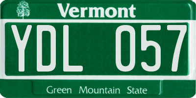 VT license plate YDL057