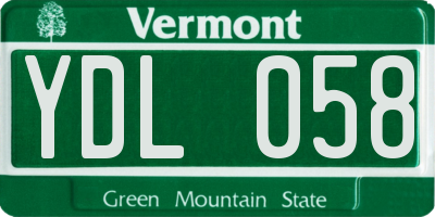 VT license plate YDL058
