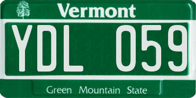 VT license plate YDL059