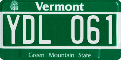 VT license plate YDL061