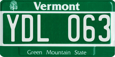 VT license plate YDL063