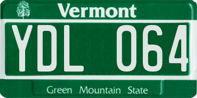 VT license plate YDL064