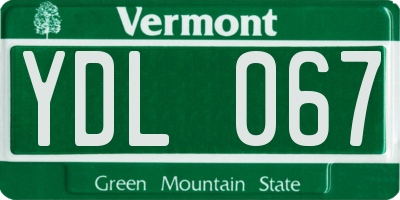 VT license plate YDL067