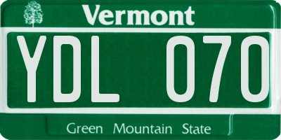 VT license plate YDL070