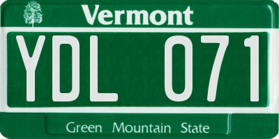 VT license plate YDL071