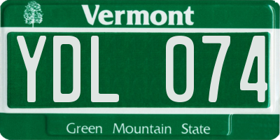 VT license plate YDL074