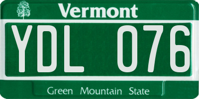 VT license plate YDL076