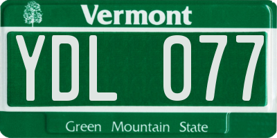 VT license plate YDL077