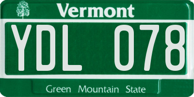VT license plate YDL078