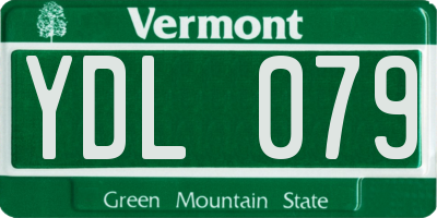 VT license plate YDL079