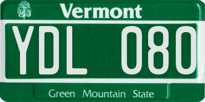 VT license plate YDL080