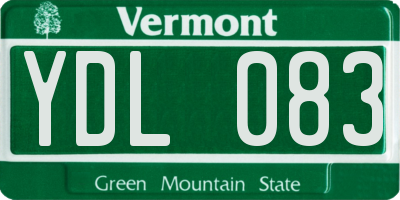 VT license plate YDL083