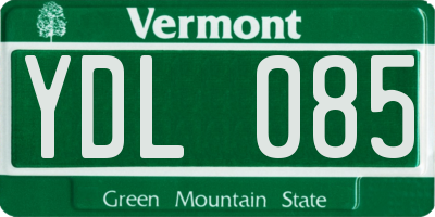 VT license plate YDL085