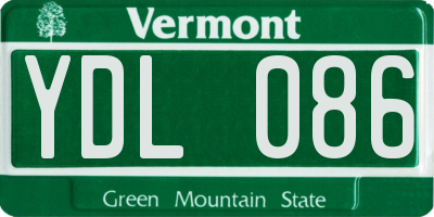 VT license plate YDL086