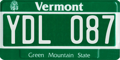 VT license plate YDL087