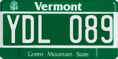 VT license plate YDL089