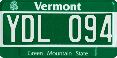 VT license plate YDL094
