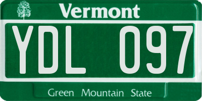 VT license plate YDL097