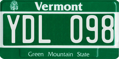 VT license plate YDL098