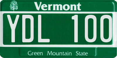 VT license plate YDL100