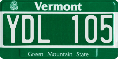 VT license plate YDL105