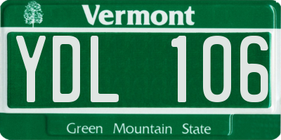 VT license plate YDL106