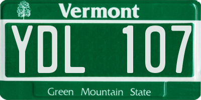 VT license plate YDL107