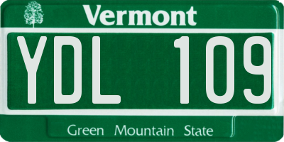 VT license plate YDL109