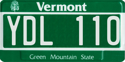 VT license plate YDL110