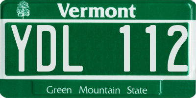 VT license plate YDL112