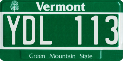 VT license plate YDL113