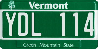 VT license plate YDL114