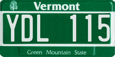 VT license plate YDL115