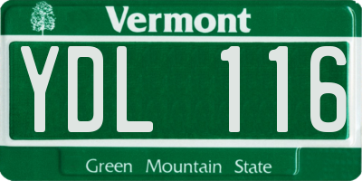 VT license plate YDL116